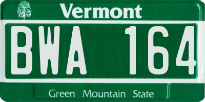 VT license plate BWA164