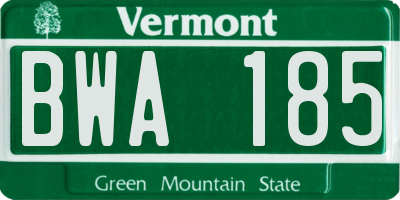 VT license plate BWA185