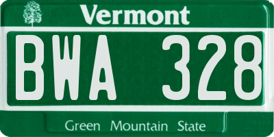 VT license plate BWA328