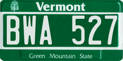 VT license plate BWA527
