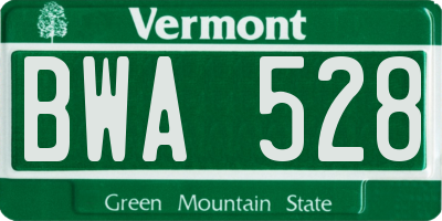 VT license plate BWA528