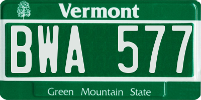 VT license plate BWA577