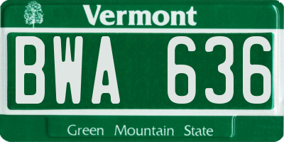 VT license plate BWA636