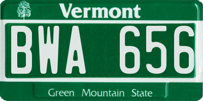 VT license plate BWA656