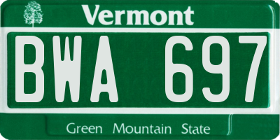 VT license plate BWA697