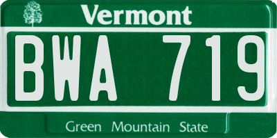 VT license plate BWA719