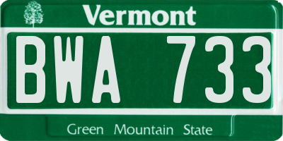 VT license plate BWA733