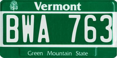 VT license plate BWA763