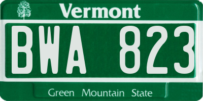 VT license plate BWA823
