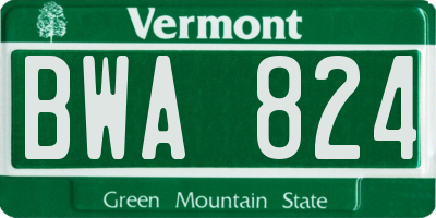 VT license plate BWA824