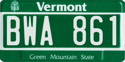 VT license plate BWA861