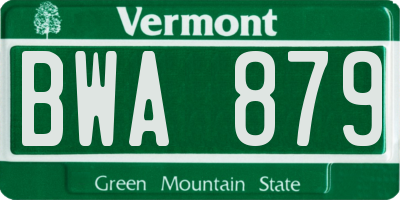 VT license plate BWA879