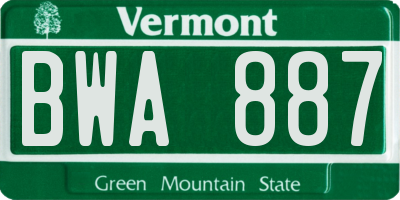 VT license plate BWA887