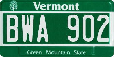 VT license plate BWA902
