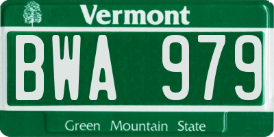 VT license plate BWA979
