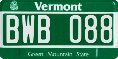 VT license plate BWB088