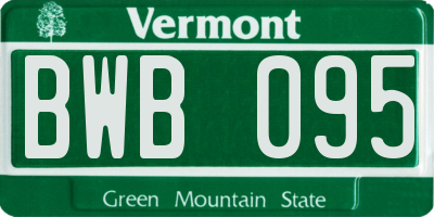 VT license plate BWB095