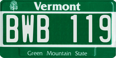 VT license plate BWB119