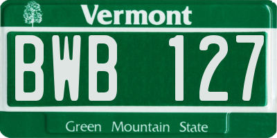 VT license plate BWB127