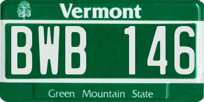 VT license plate BWB146