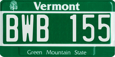 VT license plate BWB155