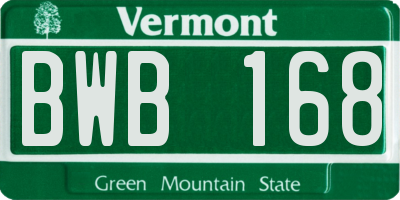 VT license plate BWB168