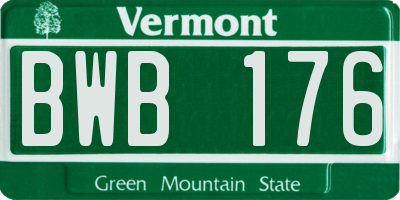 VT license plate BWB176