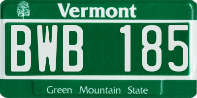 VT license plate BWB185