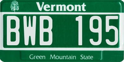 VT license plate BWB195
