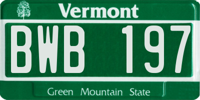 VT license plate BWB197