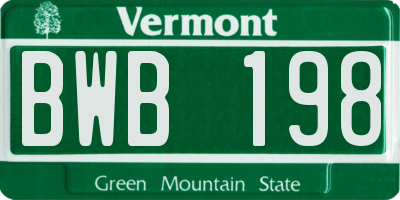 VT license plate BWB198