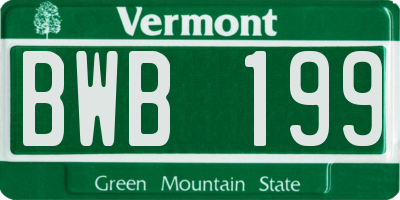 VT license plate BWB199