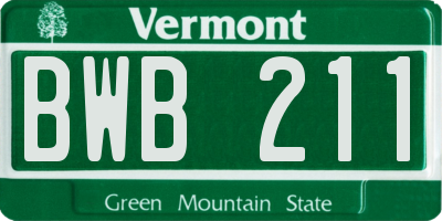 VT license plate BWB211
