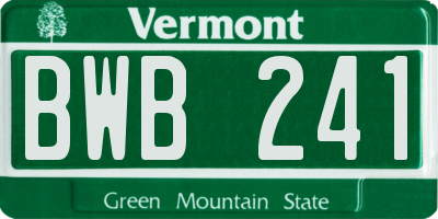 VT license plate BWB241