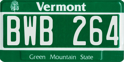 VT license plate BWB264