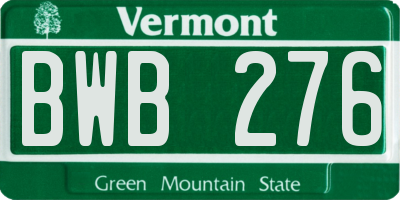 VT license plate BWB276