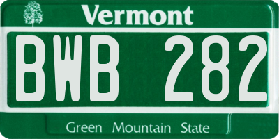 VT license plate BWB282