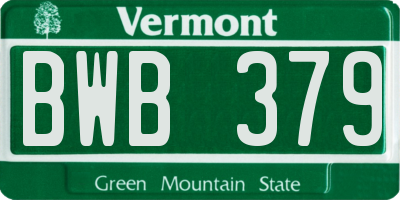 VT license plate BWB379