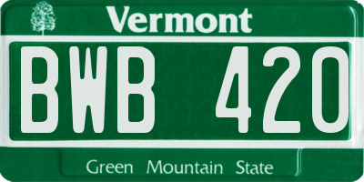 VT license plate BWB420