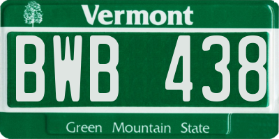 VT license plate BWB438