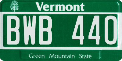 VT license plate BWB440