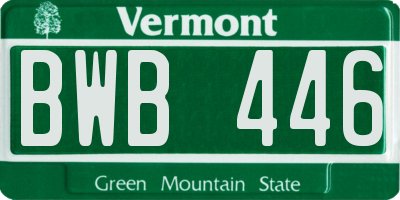 VT license plate BWB446