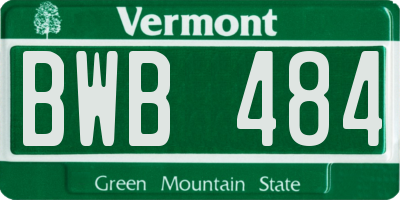 VT license plate BWB484