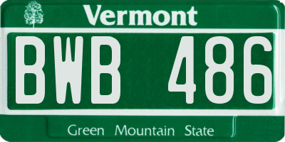 VT license plate BWB486