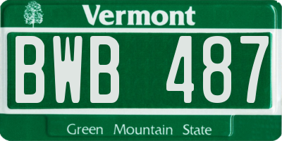 VT license plate BWB487