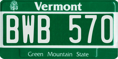 VT license plate BWB570