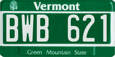 VT license plate BWB621