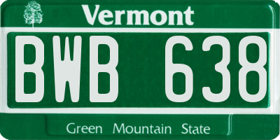 VT license plate BWB638