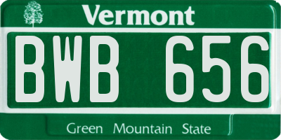 VT license plate BWB656