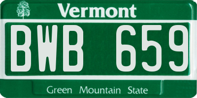 VT license plate BWB659